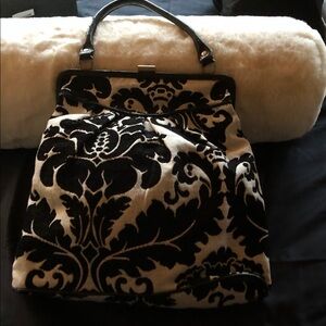 Chic Black and Cream Women's Shoulder Bag